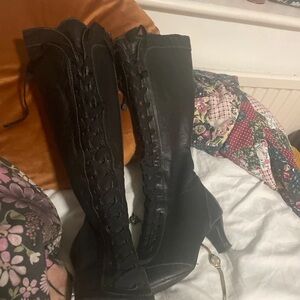 Clarks Elegant Black Heeled Boots